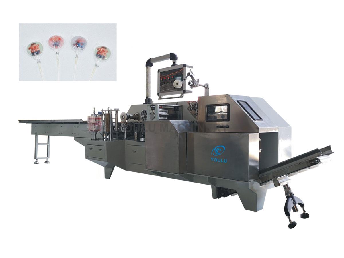 Flat Lollipop Sealing Packing Machine With Gold Wire Twist